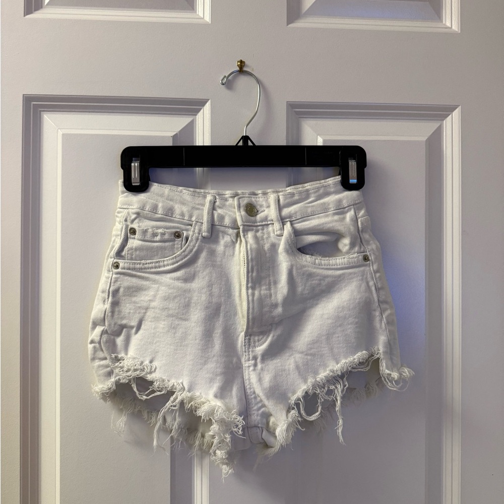 Zara White Jean Shorts Size 0